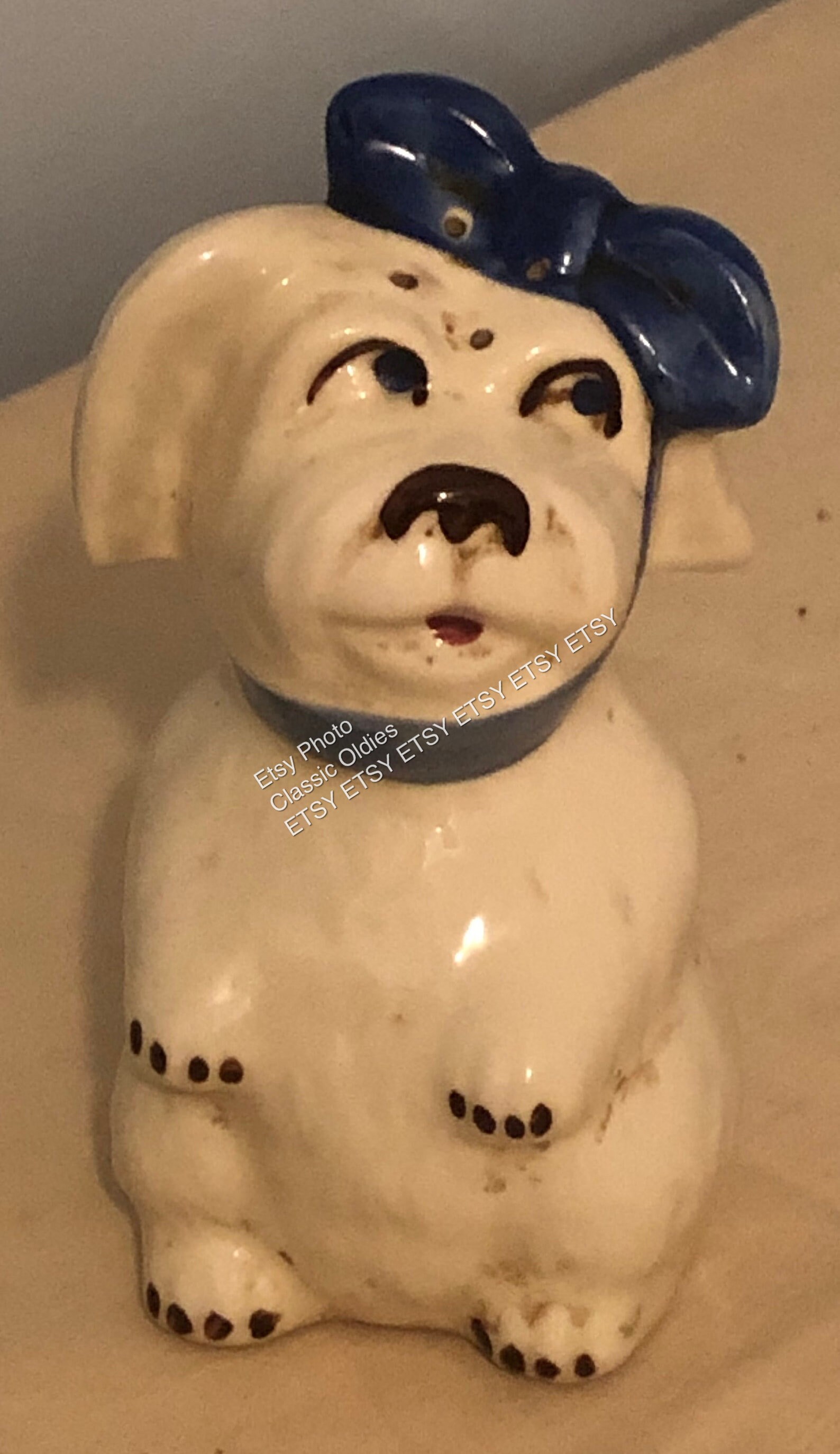 Vintage Shawnee Pottery Muggsy Mugsy Dog Tall Large Salt & Etsy