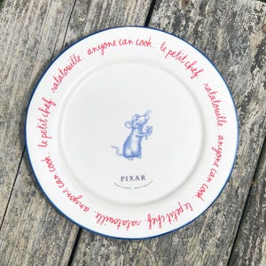 Rae Dunn New Disney Ratatouille 8" Salad or Lunch Plate w/ Remy the Mouse No Damage Never Used