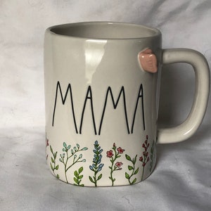 Rae Dunn New MAMA Mug w/ Flowers & 3-D Butterfly Design No Damage Never Used