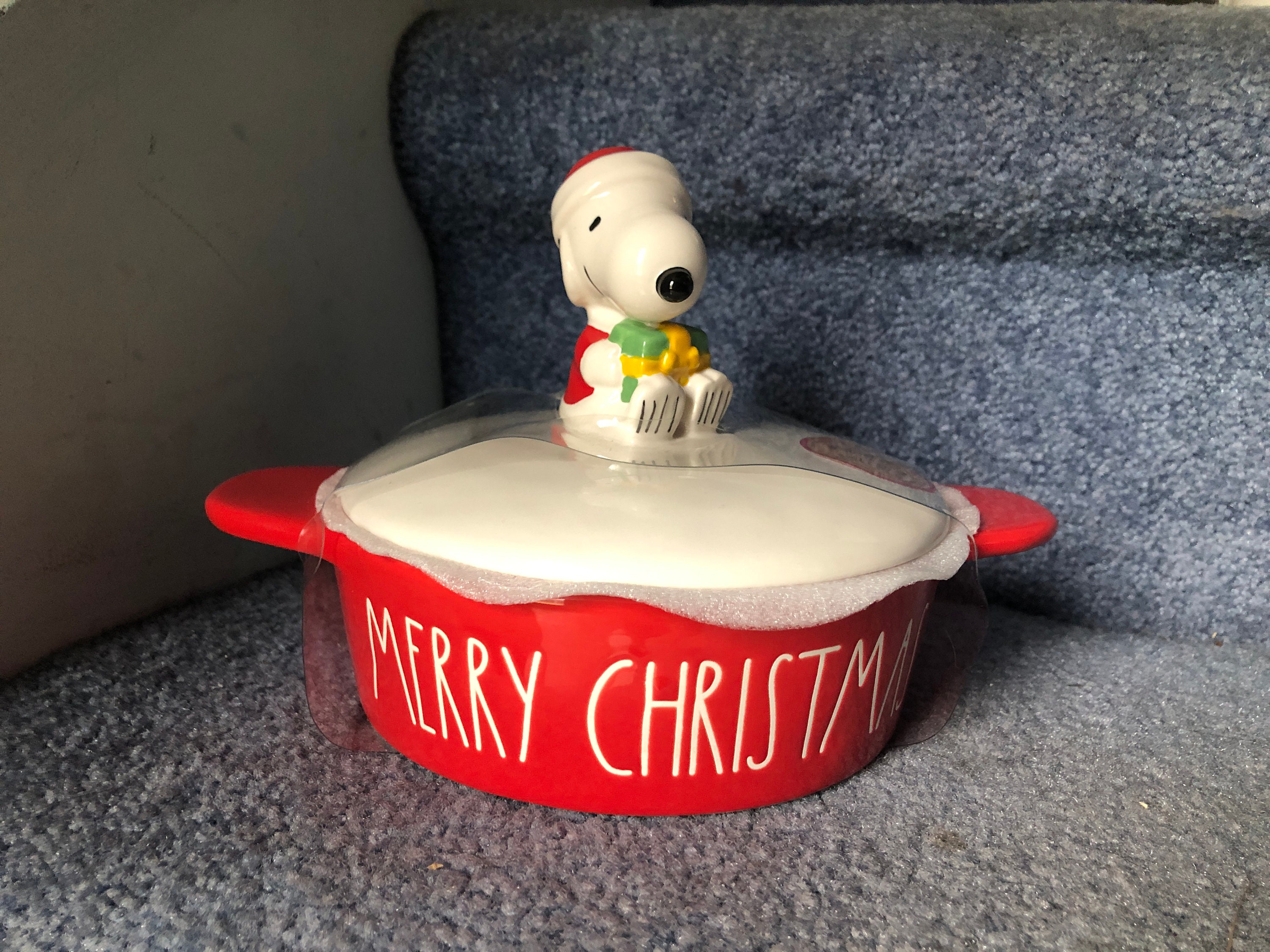 Rae Dunn New Peanuts Snoopy Merry Christmas Casserole Dish No