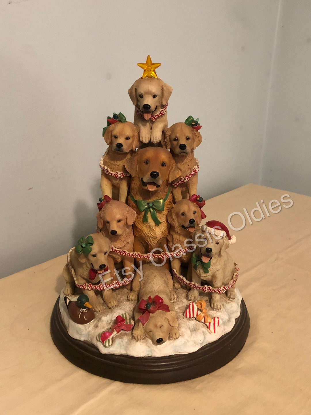 Danbury Mint Golden Retriever Dog Family Christmas Tree Etsy