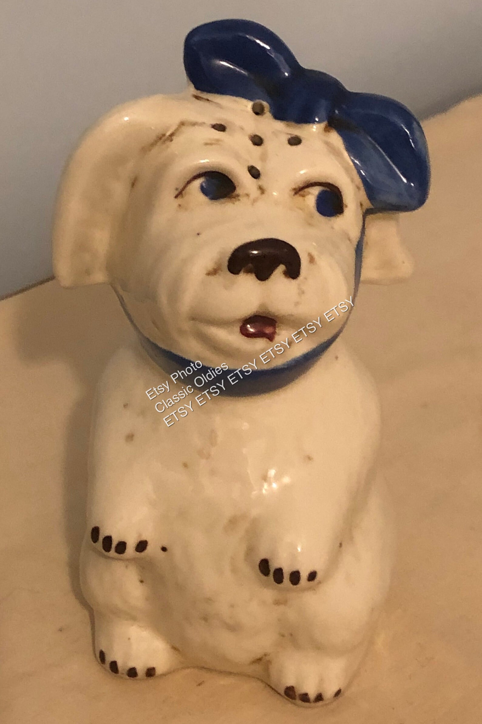 Vintage Shawnee Pottery Muggsy Mugsy Dog Tall Large Salt & Etsy