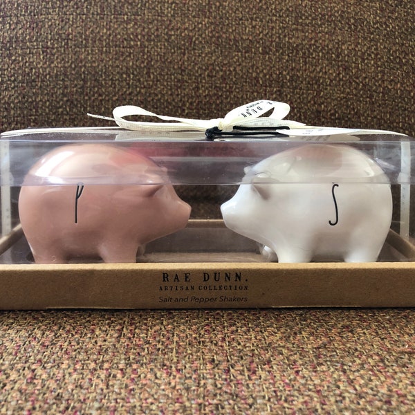 Rae Dunn Pig Salt & Pepper Shakers Hard to Find Never Used No Damage