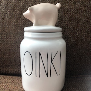 Rae Dunn Neuer Schweinekanister &quot;&quot;Oink!&quot; Landhaus Küche Dekor (20 cm) ohne Schäden