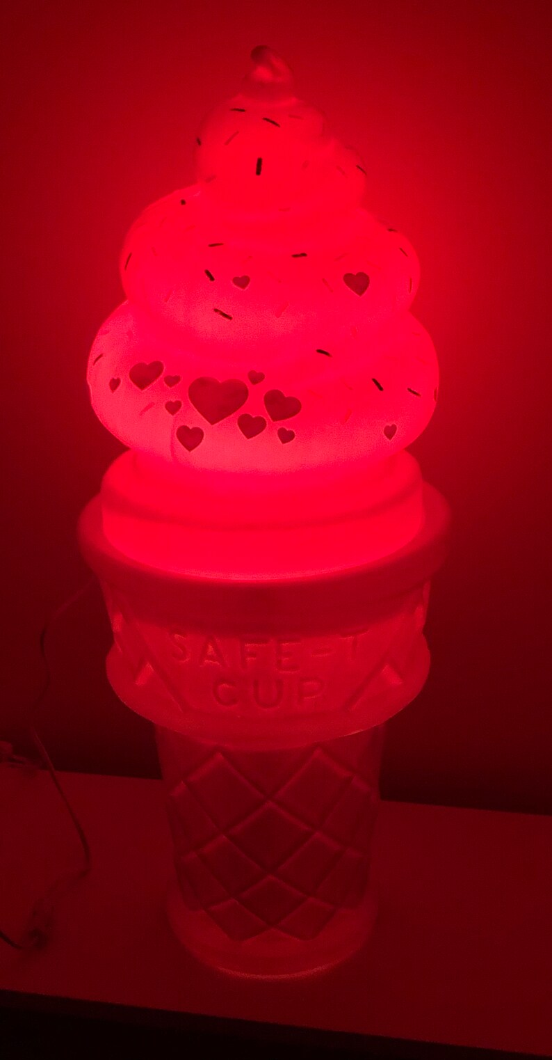 Pink Strawberry Ice Cream Cone Blow Mold Lamp Light 29 Etsy