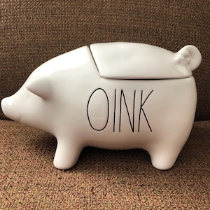 Rae Dunn New OINK Schwein Keksdose Kanister Bauernhaus Bauernhaus Land Küche Dekor