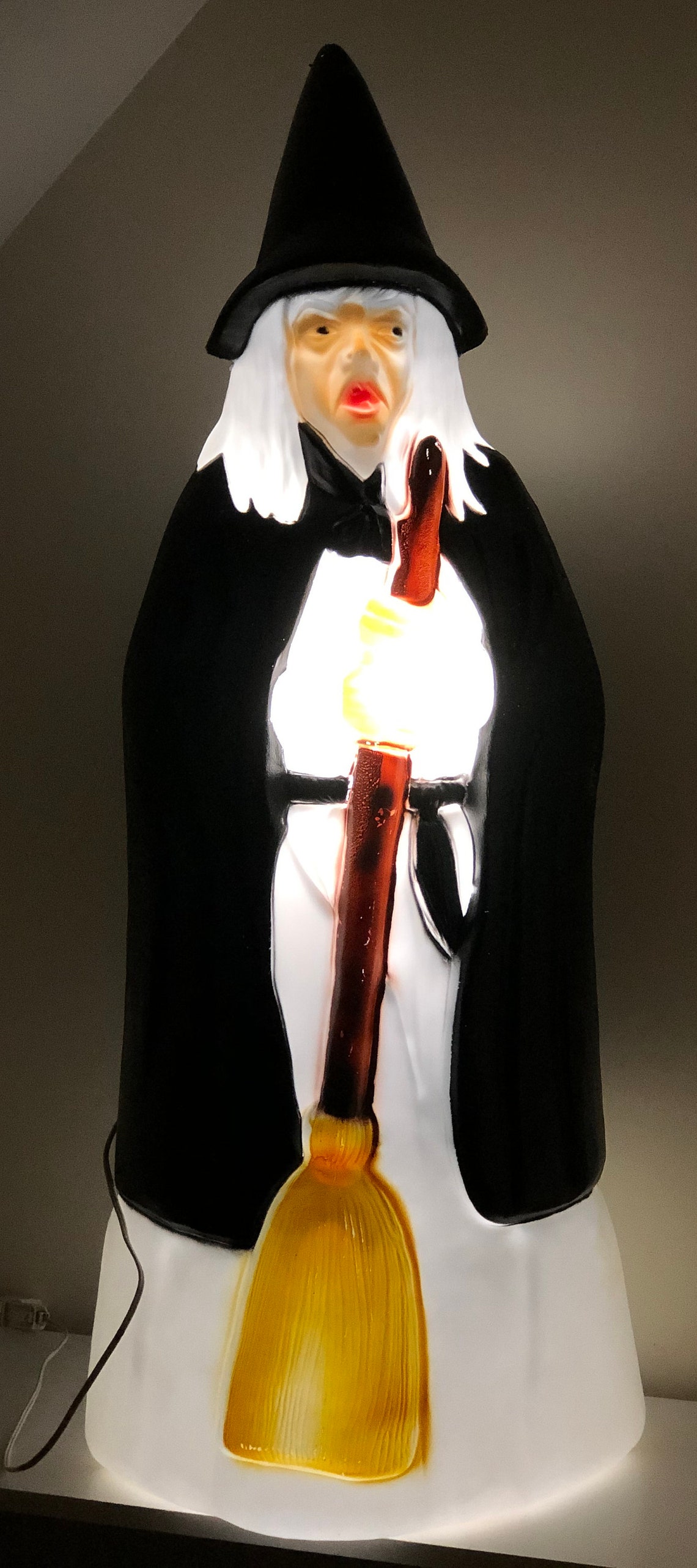 Vintage Halloween Blow Mold Empire Witch w/ Broom Comes w/ Etsy