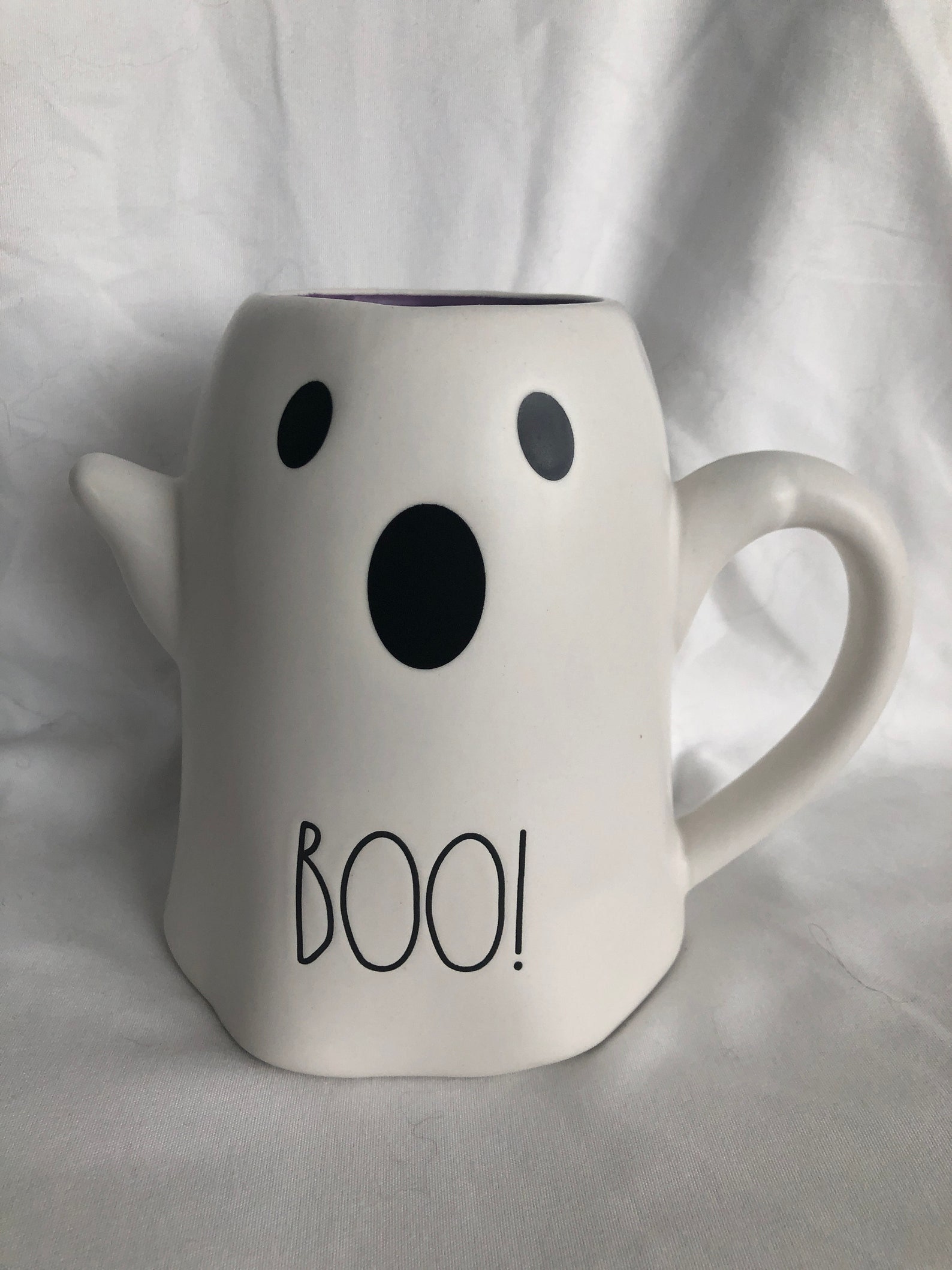 Rae Dunn Halloween Boo Ghost Mug Purple Interior No Damage Never Used