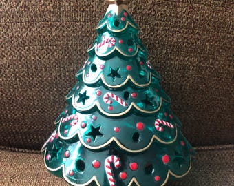 Vintage Blow Mold Christmas Tree Light 10&quot; Tabletop Holiday Decorations