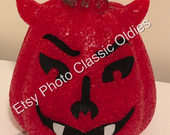 Vintage Red Devil Halloween Decorations Melted Plastic Popcorn Jack O ...