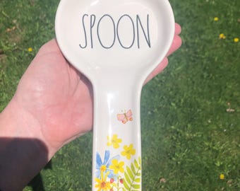Rae Dunn New Spring Flowers Spoon Rest No Damage Never Used