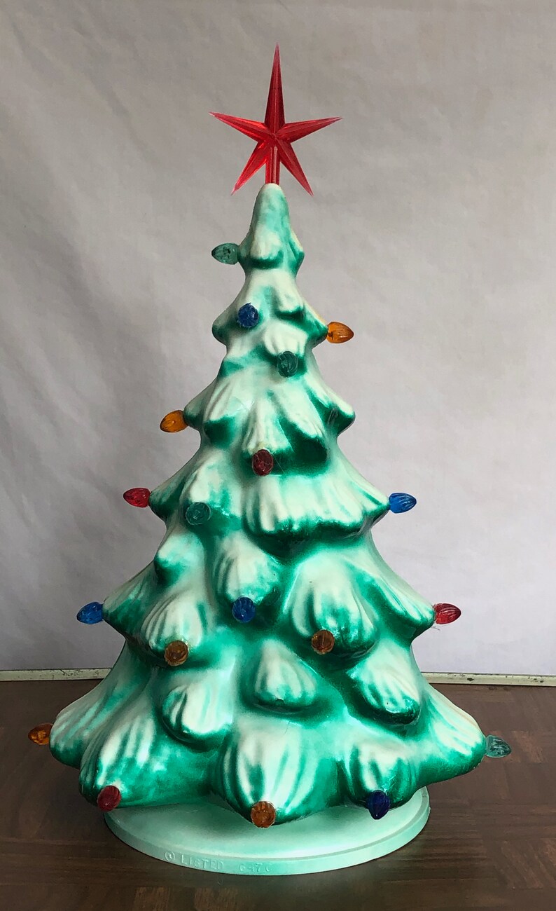 Vintage Blow Mold Christmas Tree Union 16 Tall No Damage Etsy