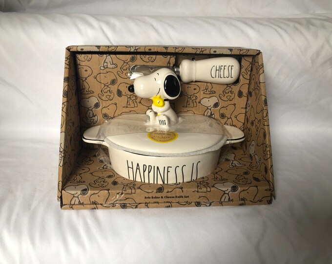 Rae Dunn New Peanuts Snoopy Woodstock Happiness is Cheese Dish No ...