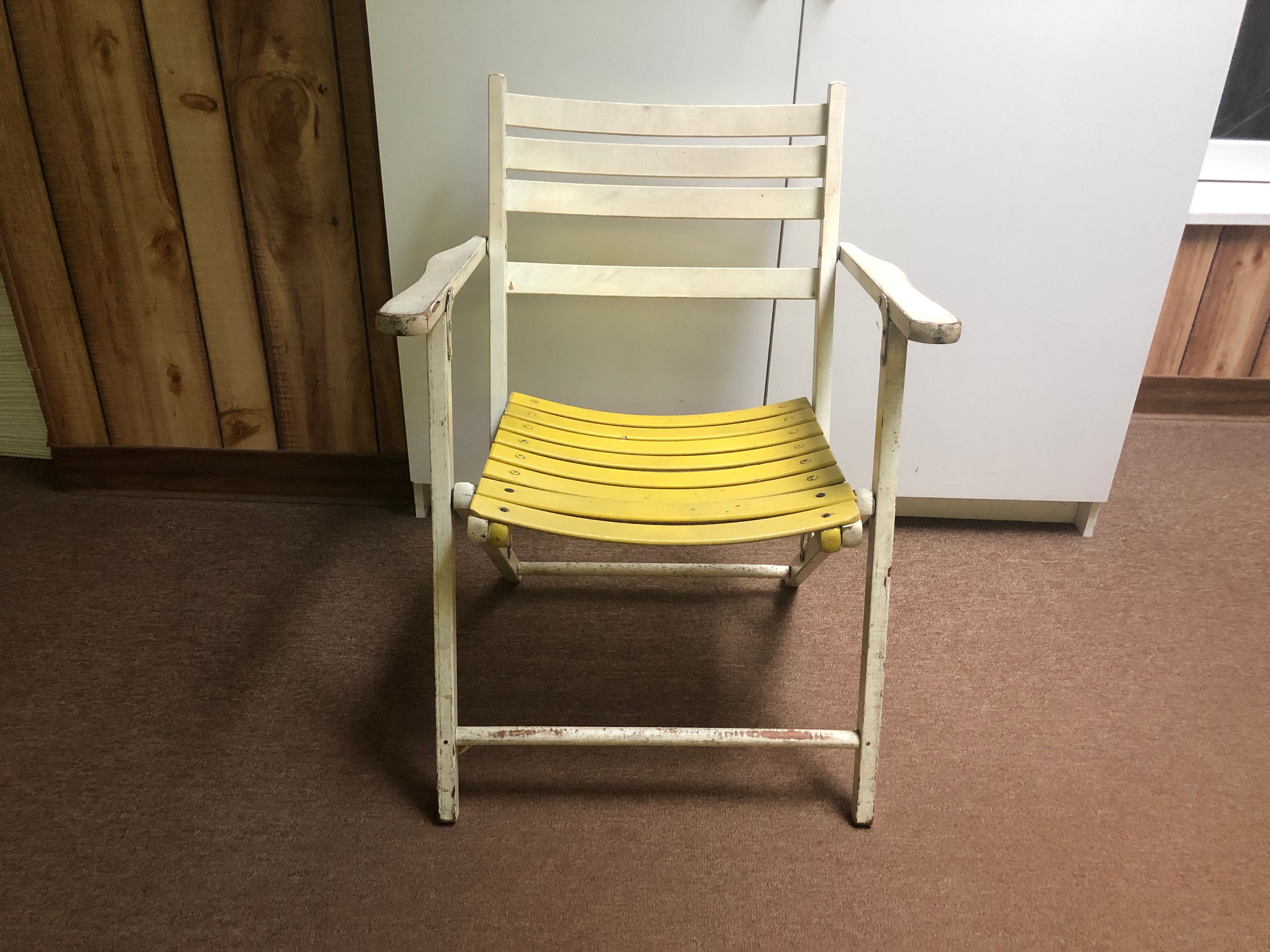 Vintage Telescope 1950's Casual Folding Wood Chair Patio Vintage Telescope 1950's Casual Folding Wood Chair Patio