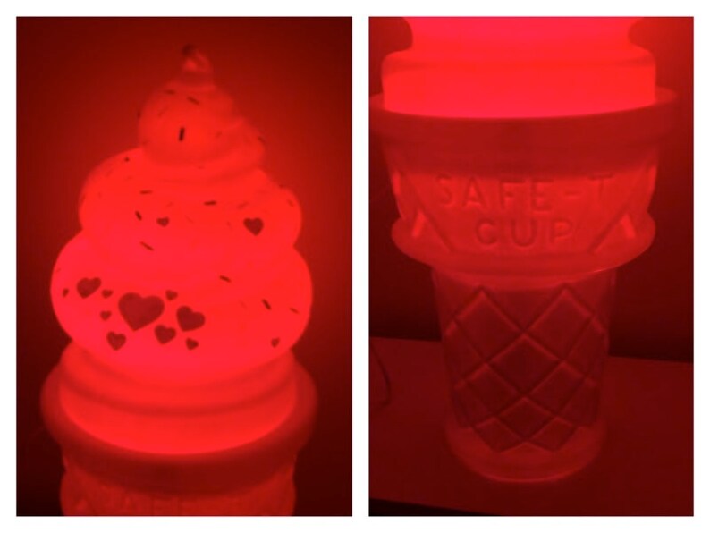 Pink Strawberry Ice Cream Cone Blow Mold Lamp Light 29 Etsy