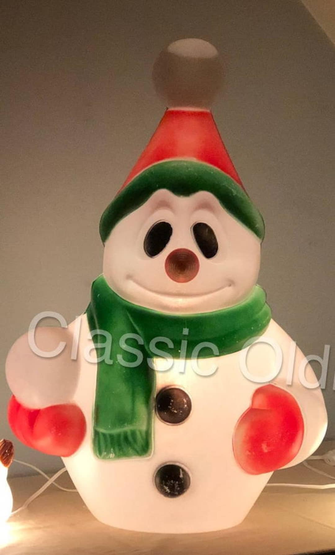 Vintage Christmas Snowman Blow Mold General Foam 22