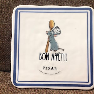 Rae Dunn New Disney Pixar Ratatouille Ceramic Trivet or Hot Mat 6"X6" No Damage Never Used