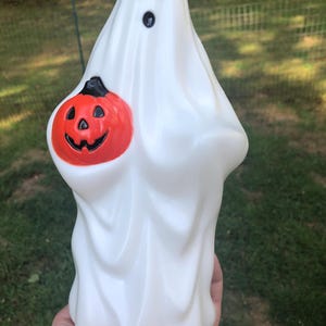 Vintage Empire Blow Mold Ghost with Pumpkin: Halloween Light Topper No Damage