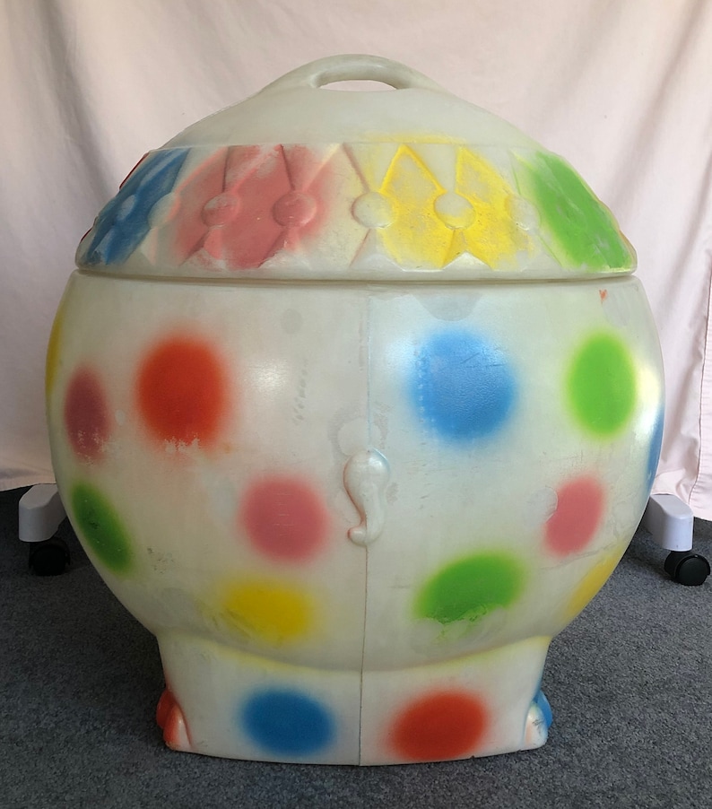 Vintage 1970's Polka Dot Elephant Toy Box Chest & Lid Blow Etsy