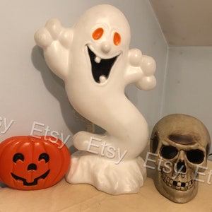 Veel van 3 Halloween-blaasvorm spookpompoen en schedel met rode ogen komen met licht koord Decorrekwisiet zonder schade