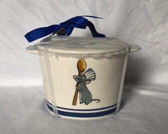 Rae Dunn New Disney Pixar Ratatouille Mini Baking Dish Bon Appetite w/ Remy the Mouse No Damage Never Used