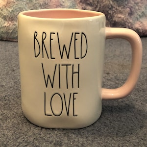 Rae Dunn Brewed With Love Coffee Mug No Damage Never Used