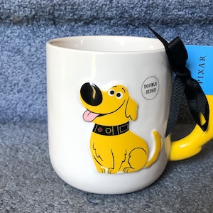 Rae Dunn New Disney Pixar UP Movie Dug the Dog "Squirrel" Mug w/ Dog Tail Handle No Damage Never Used