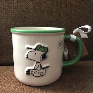 Rae Dunn New Peanuts Snoopy Father's Day Mug Golf "Okayest Golfer" No Damage Never Used