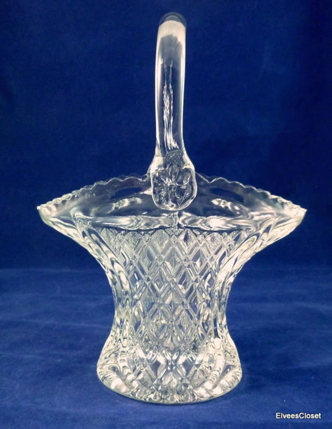 FENTON GLASS BASKET Fenton Art Glasss Clear Bridal Basket Etsy