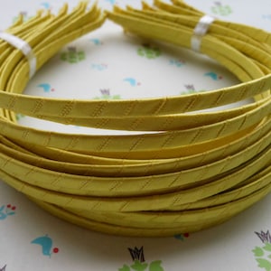 10 pcs 5mm Yellow Satin Headbands