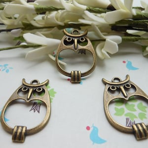 SALE--The owl 20 pcs 35x22mm Antique bronze Charm Pendants