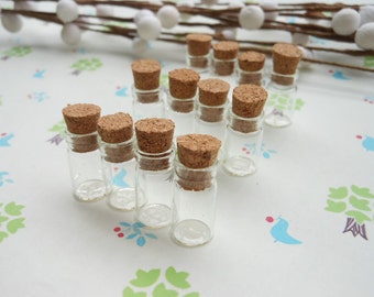 20 pz 9 x 18mm Mini bottiglie con tappi di vetro