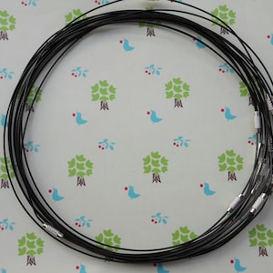 SALE--50pcs 18 inch 1mm thickness black stainless steel round  necklace wires with screw clasps