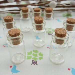 20 pcs 12x 23mm Mini glass bottles with corks