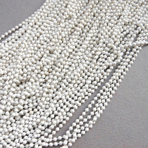 SALE--10 pcs 27inch, 1.5 mm White Ball Chain Necklaces