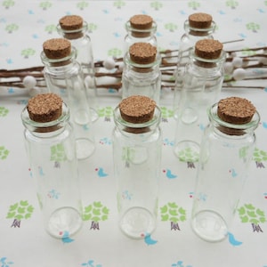 20 pcs 22x 75mm Mini glass bottles with corks