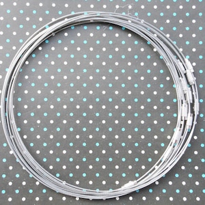 SALE--50pcs 18 inch 1mm thickness silver stainless steel round choker necklace wires with screw clasps