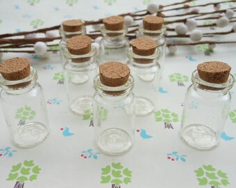 20 pezzi 22 x 40mm Mini bottiglie con tappi di vetro