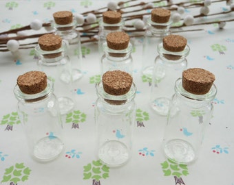 20 pz 22mmx50mm Mini bottiglie in vetro con tappi di sughero