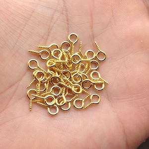 400pcs of 4.5x9mm gold screw nails with 4.5mm eye pins,mini eye screws