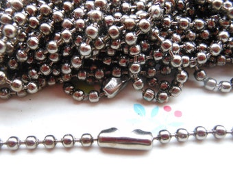 SALE--50 pcs 27inch, 2.4 mm Gunmetal  Ball Chain Necklaces