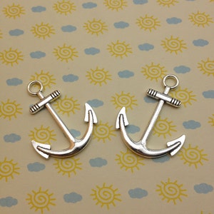 20 Pcs 30mmx40mm Antique Silver Anchor Charm Nautical Charm Sailor Charm Pirate Vintage Style Pendant Charm