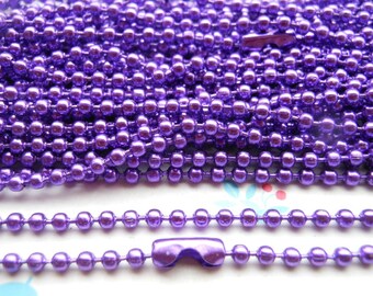 SALE--10 pcs  Purple Ball Chain Necklaces - 27inch, 2.4 mm