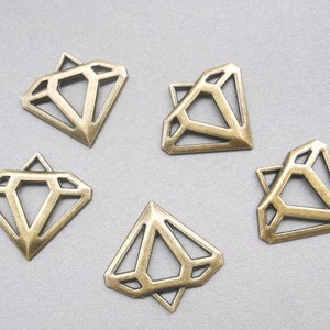 Diamond Pendant 30 Pcs Antique Silver 30 Pcs Antique Brass