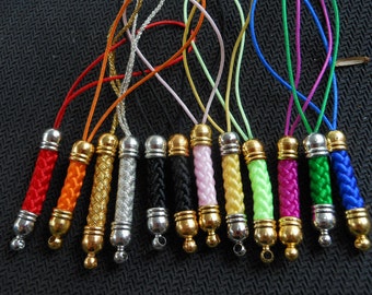 thumbnail image 2 of 25-Pack Economy Cell Phone Straps Lariat Mix - Nylon Charm Straps With Jump Ring End - Assorted Colors 2 of 5