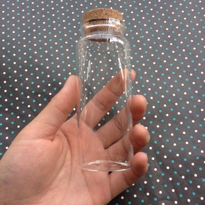 2PCS Mini glass bottles with corks 46x 120mm