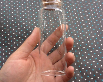 2PCS Mini glass bottles with corks 46x 120mm