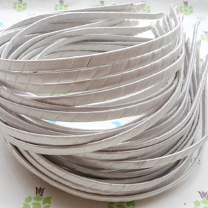 SALE--10 pcs 5mm White Satin Headbands