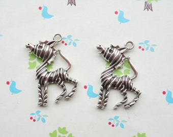 20pcs of Antique silver  Donkey Mule Pendants Charms 30x40mm zebra charm