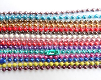 20pcs 27inch, 2.4 mm Mix couleurs boule chaîne colliers